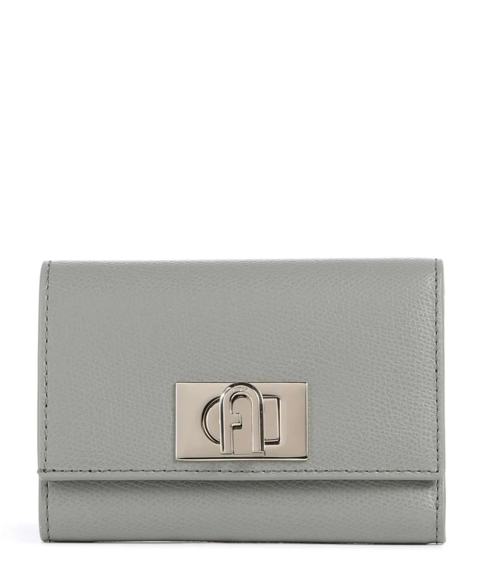 1927 M Geldbörse genarbtes Leder graugrün