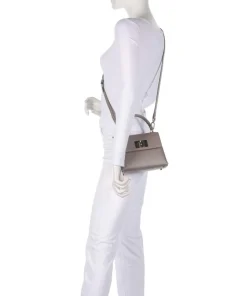 1927 Mini Handtasche genarbtes Leder taupe