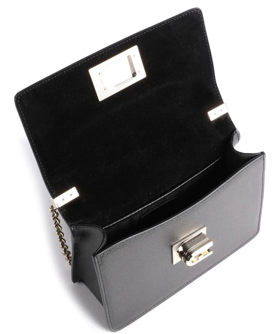 1927 Mini Schultertasche genarbtes Rindsleder schwarz