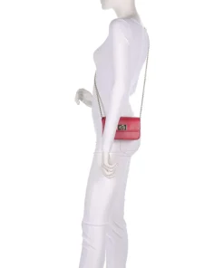 1927 Mini Umhängetasche genarbtes Leder dunkelrot