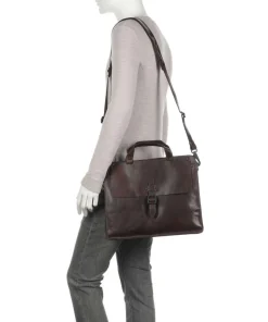 Aberdeen Aktentasche genarbtes Rindsleder dunkelbraun