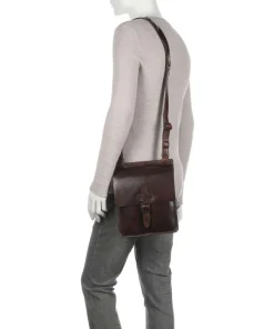 Aberdeen Umhängetasche fein genarbtes Rindsleder dunkelbraun