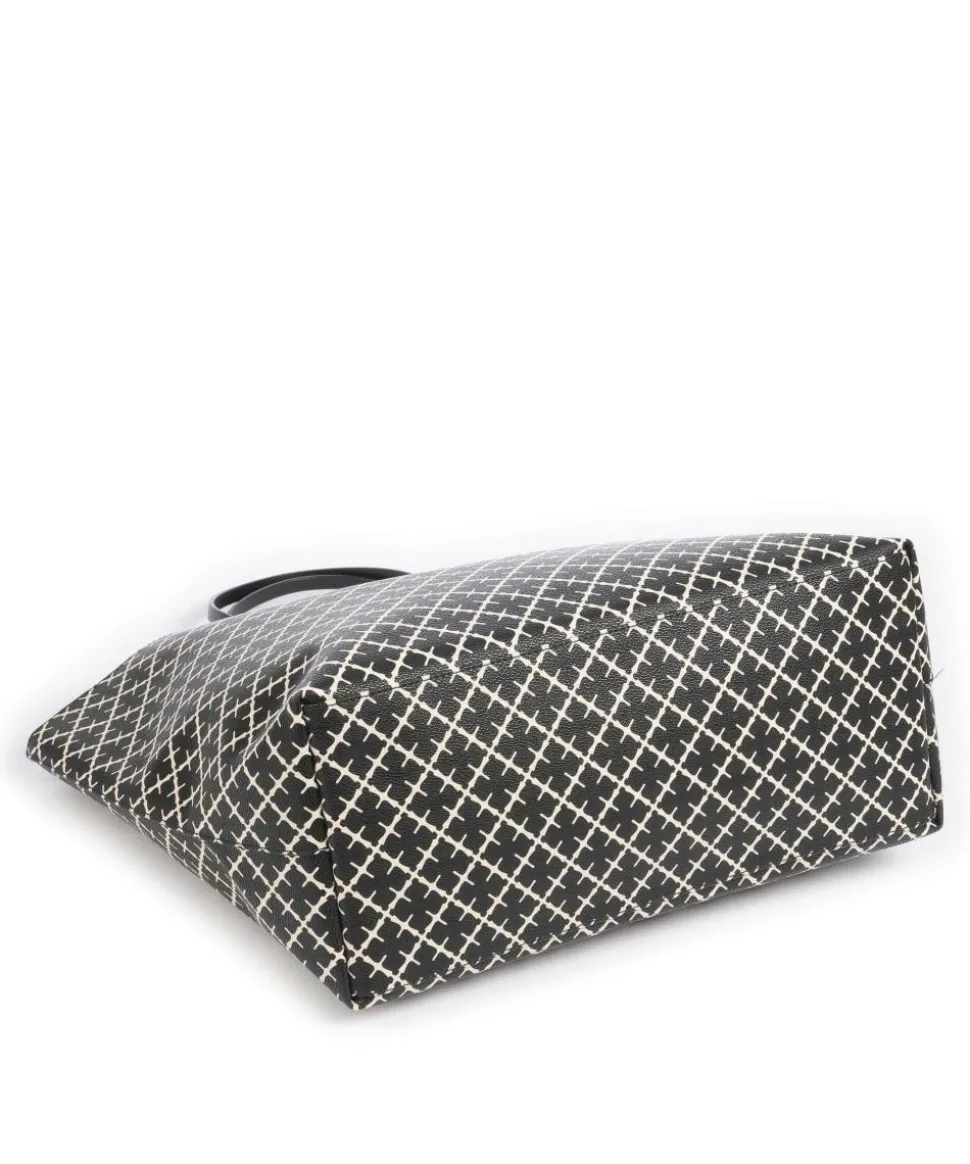 Abi Shopper Lederimitat schwarz/beige