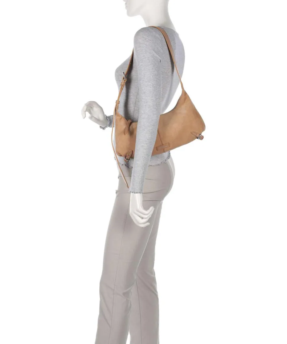 Abigail Suede Schultertasche aufgerautes Leder hellbraun