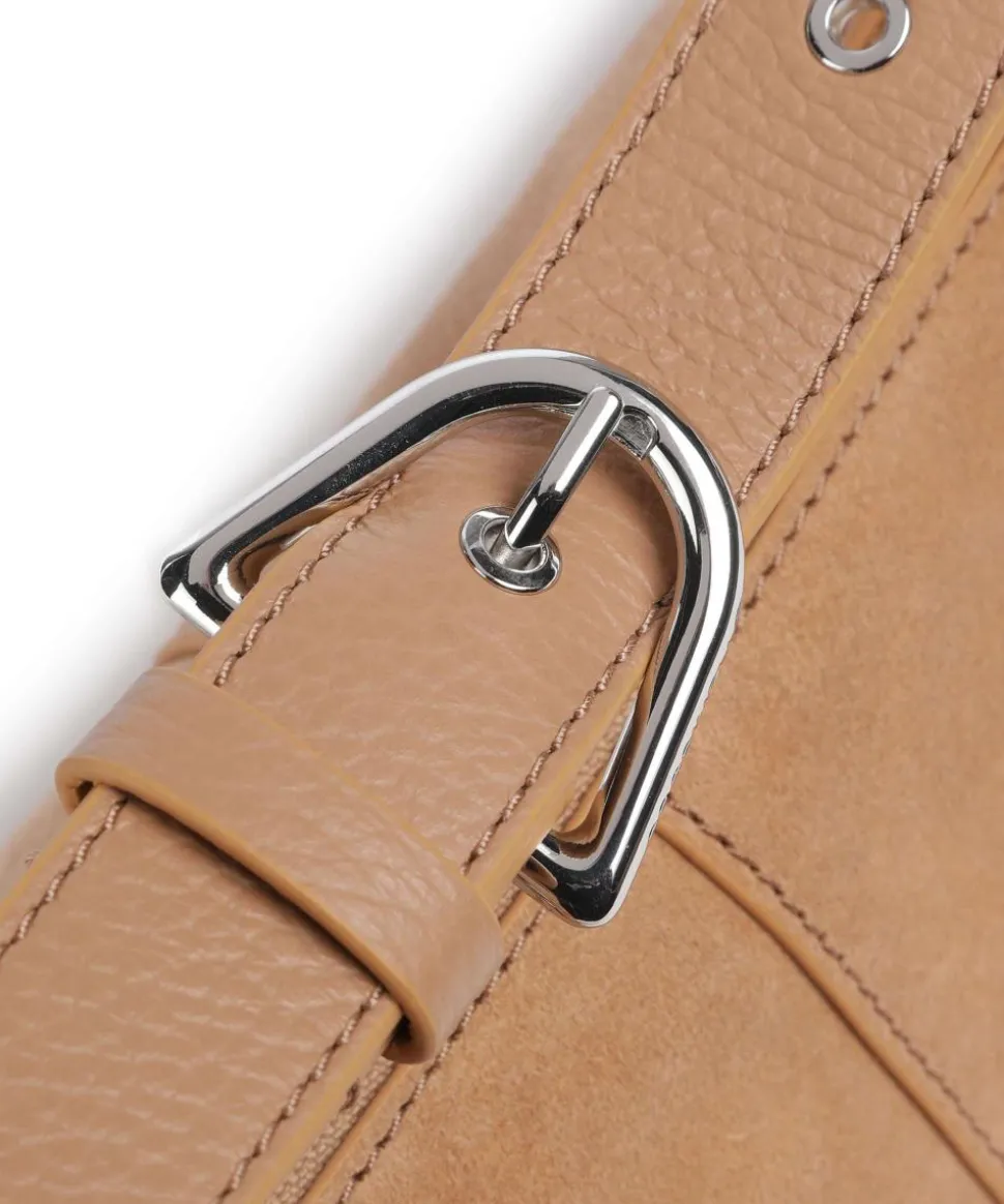 Abigail Suede Schultertasche aufgerautes Leder hellbraun