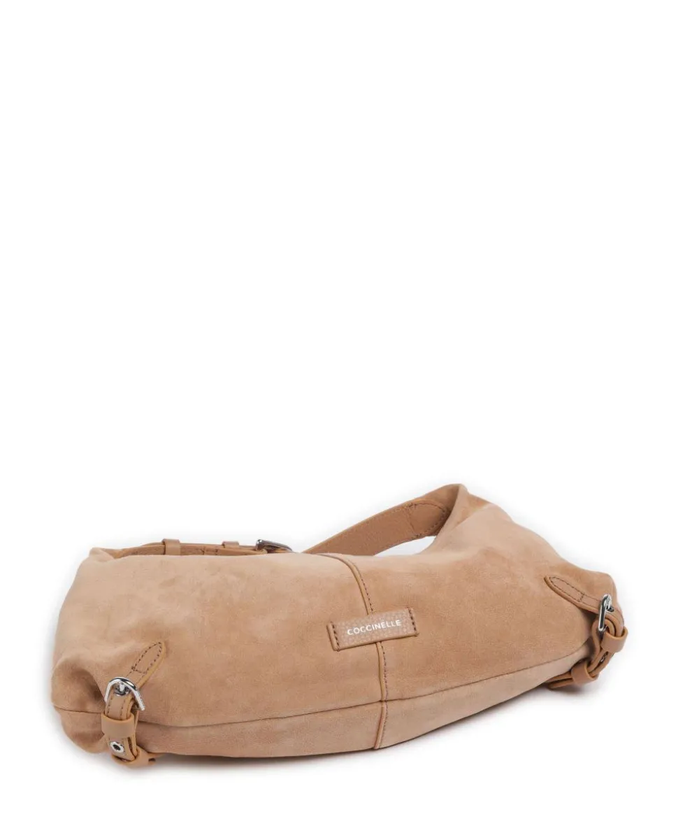 Abigail Suede Schultertasche aufgerautes Leder hellbraun