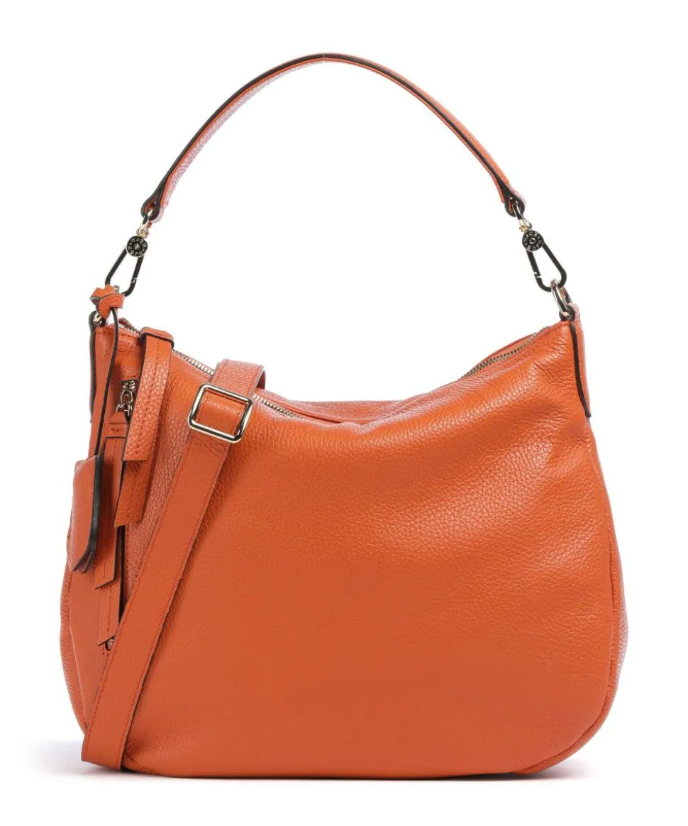 Adria Juna Beuteltasche genarbtes Rindsleder orange