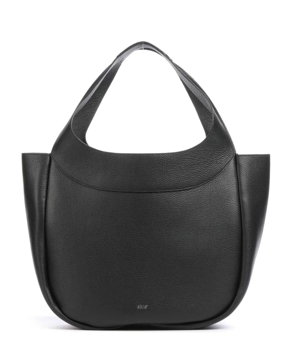 Adria Loft Shopper genarbtes Rindsleder schwarz