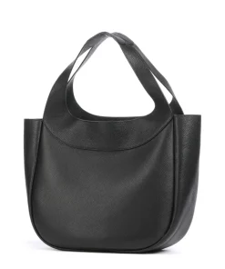 Adria Loft Shopper genarbtes Rindsleder schwarz