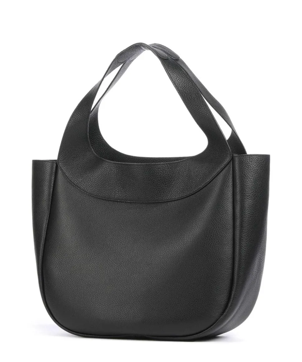 Adria Loft Shopper genarbtes Rindsleder schwarz