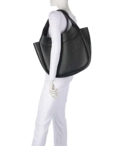 Adria Loft Shopper genarbtes Rindsleder schwarz