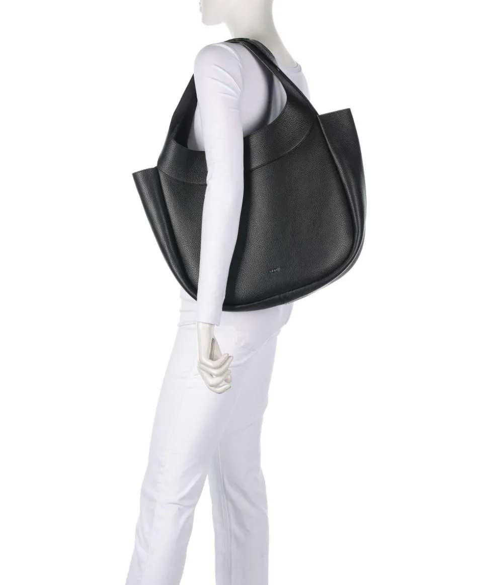 Adria Loft Shopper genarbtes Rindsleder schwarz