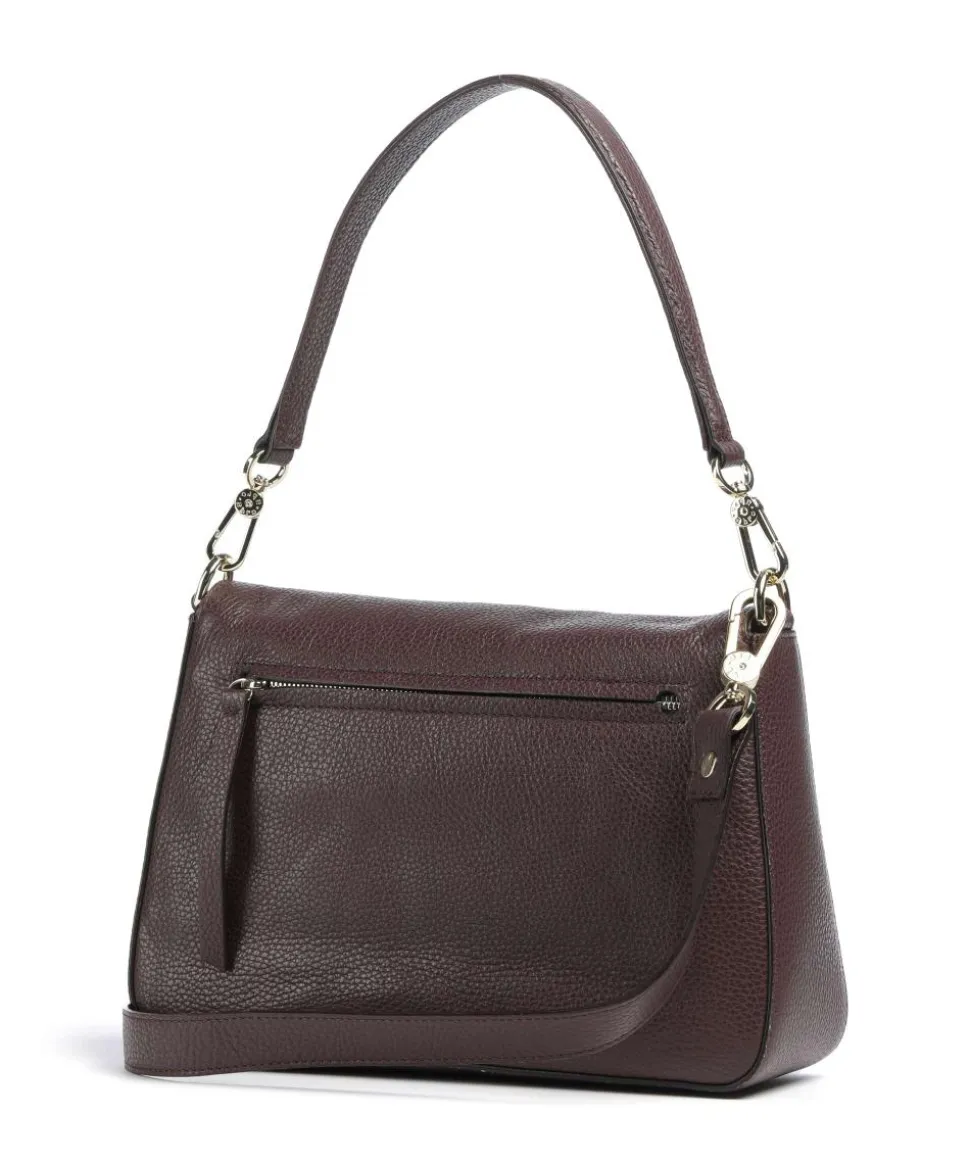 Adria Lulu Schultertasche genarbtes Leder wein