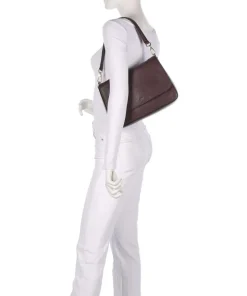 Adria Lulu Schultertasche genarbtes Leder wein