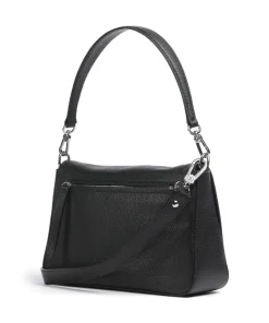 Adria Lulu Schultertasche genarbtes Rindsleder schwarz