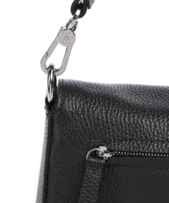 Adria Lulu Schultertasche genarbtes Rindsleder schwarz