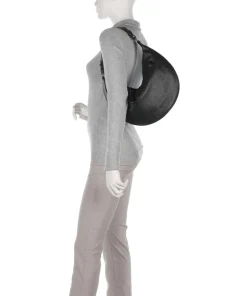 Adria Lulu Small Beuteltasche genarbtes Rindsleder schwarz