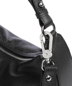 Adria Lulu Small Beuteltasche genarbtes Rindsleder schwarz