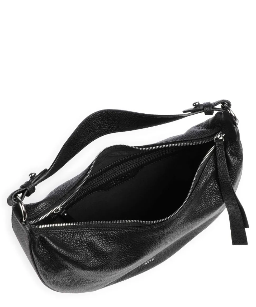 Adria Lulu Small Beuteltasche genarbtes Rindsleder schwarz