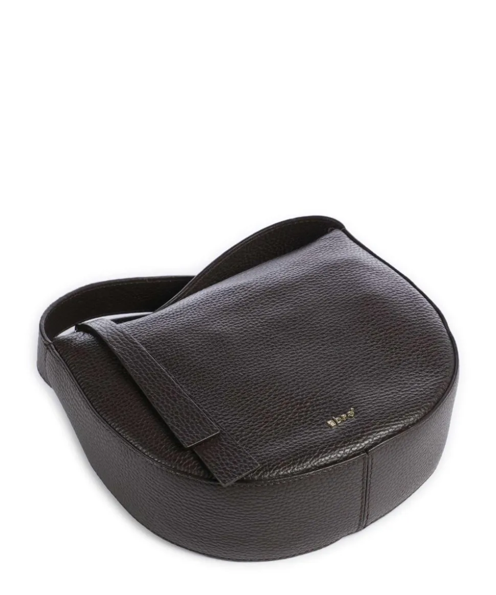 Adria Lulu Umhängetasche genarbtes Leder dunkelbraun