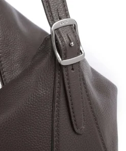 Agave Carina Beuteltasche genarbtes Leder dunkelgrau