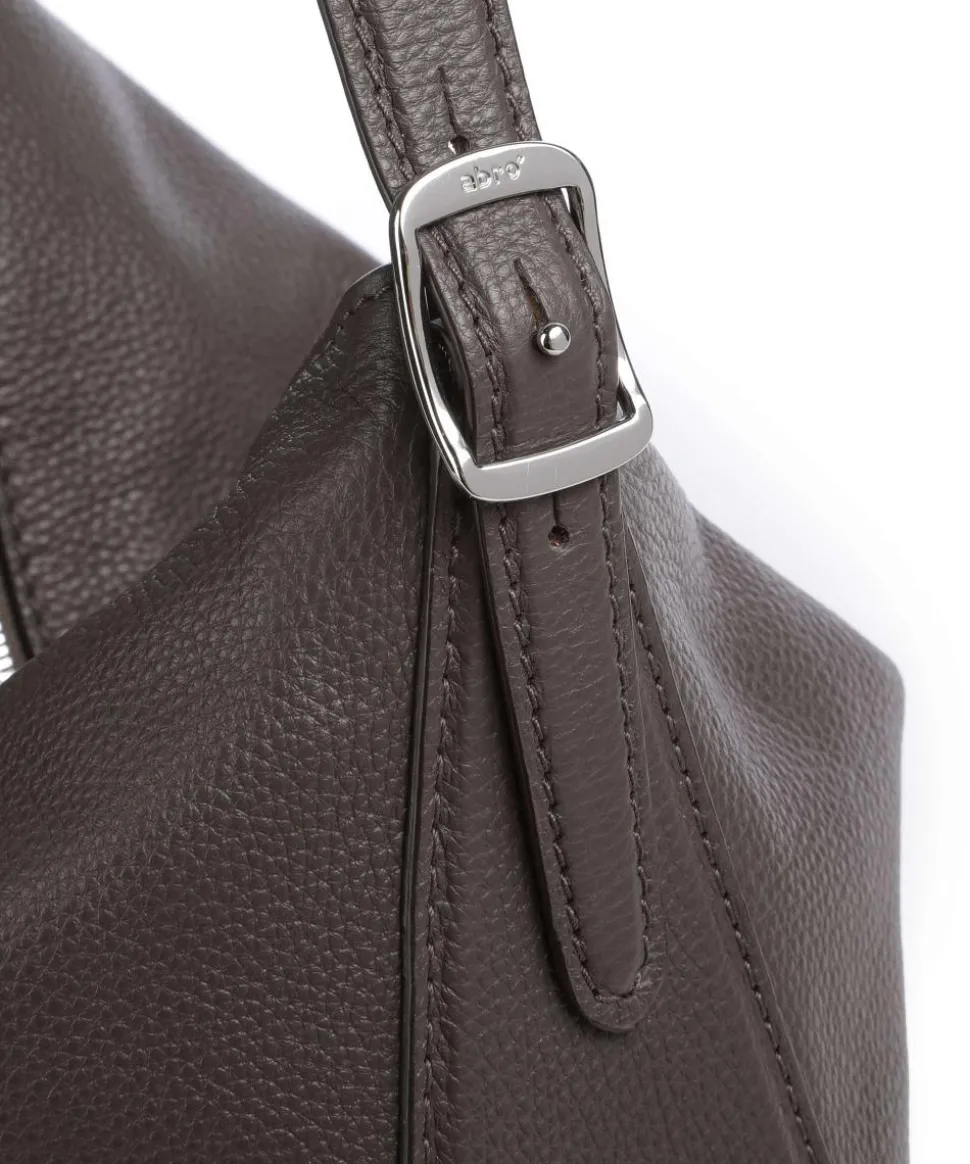 Agave Carina Beuteltasche genarbtes Leder dunkelgrau