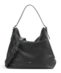 Agave Carina Beuteltasche genarbtes Leder schwarz