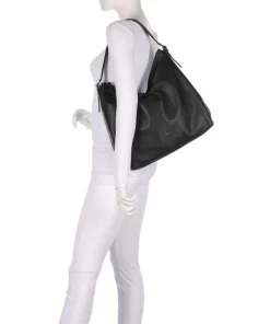 Agave Carina Beuteltasche genarbtes Leder schwarz