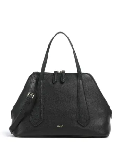 Agave Chachacha Handtasche genarbtes Leder schwarz