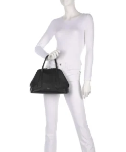 Agave Chachacha Handtasche genarbtes Leder schwarz