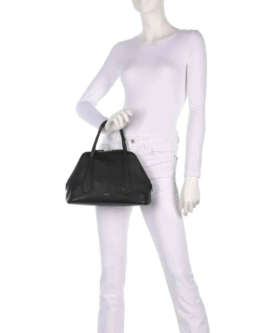 Agave Chachacha Handtasche genarbtes Leder schwarz