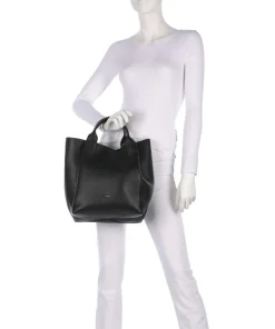 Agave Essential Medium Handtasche genarbtes Leder schwarz