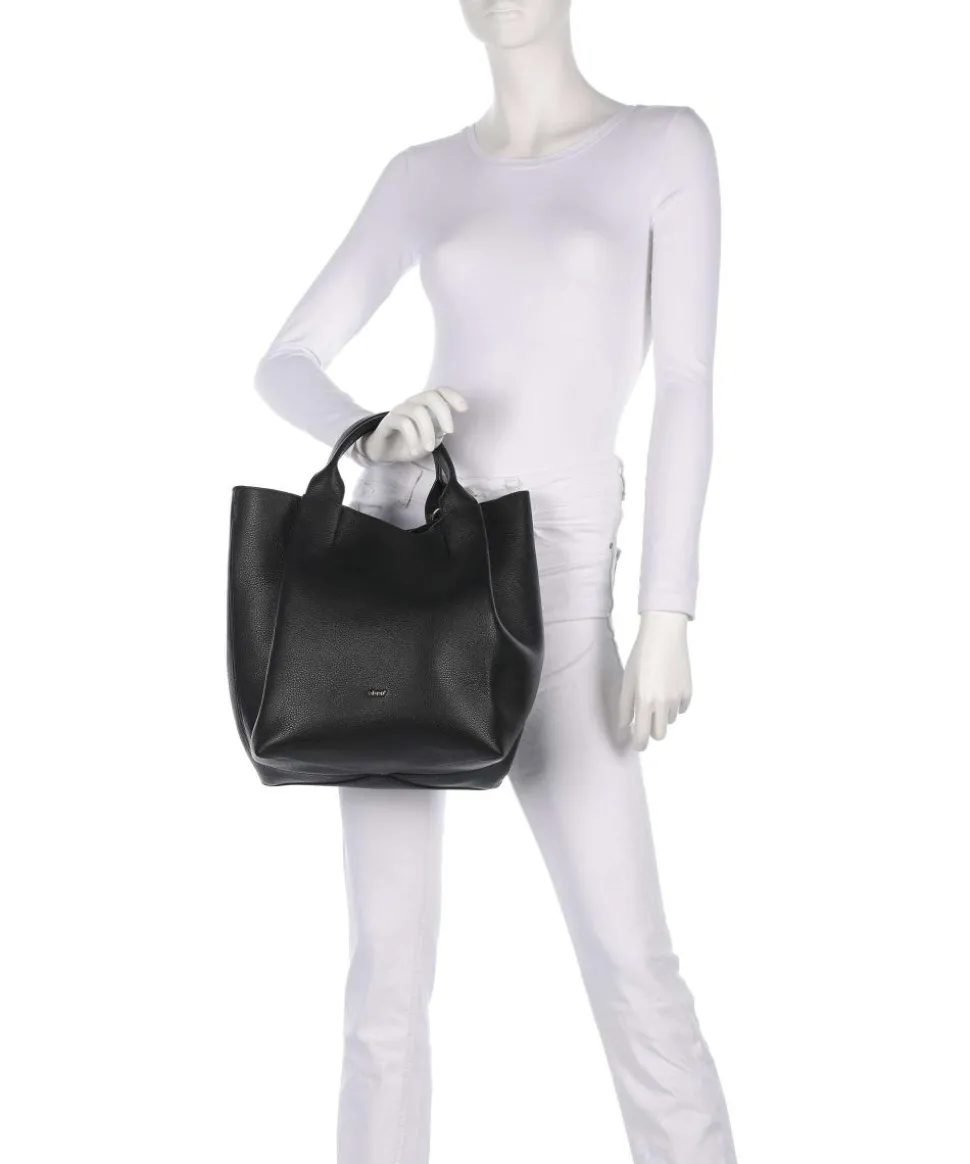 Agave Essential Medium Handtasche genarbtes Leder schwarz