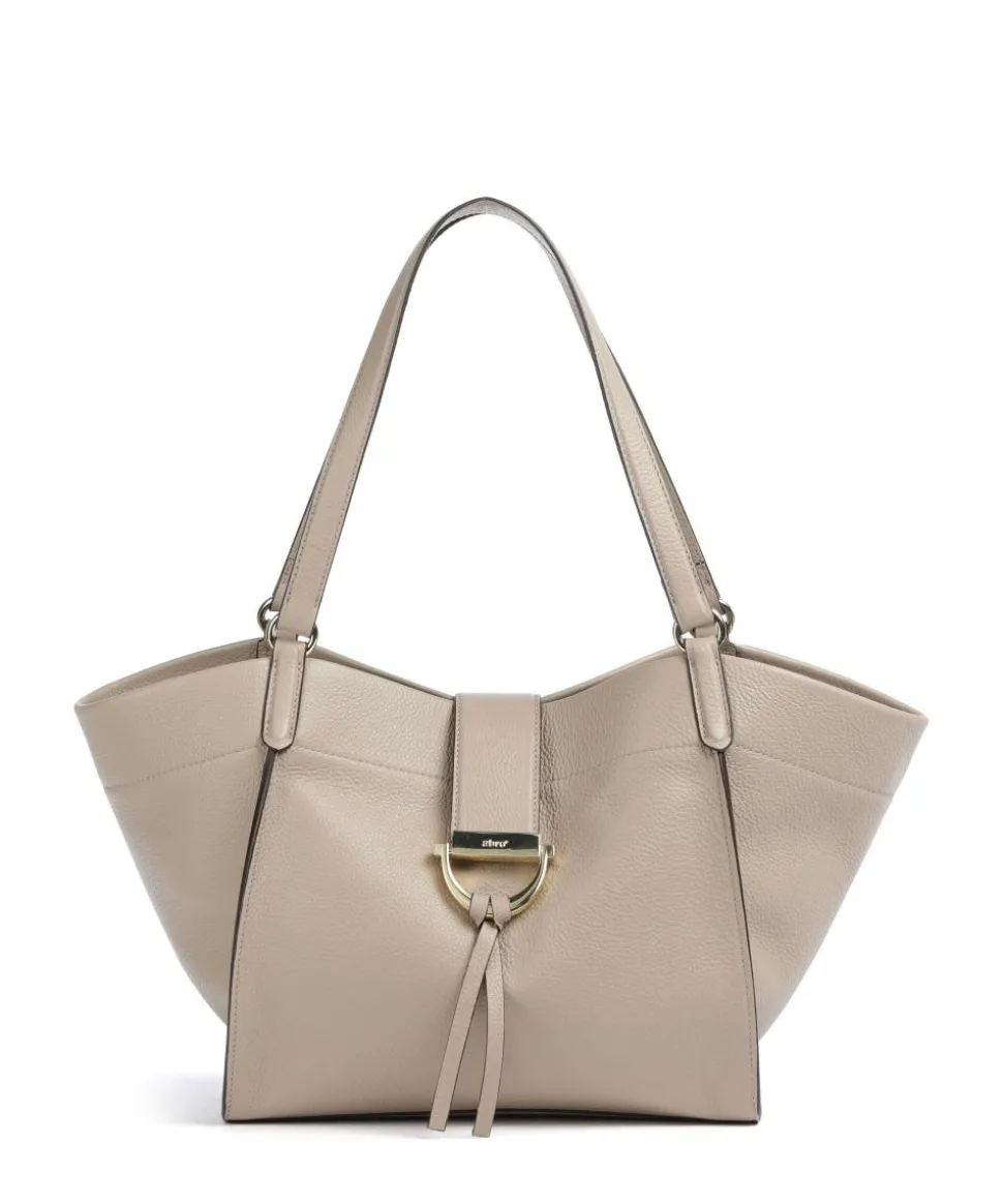 Agave Temi Shopper genarbtes Leder stein
