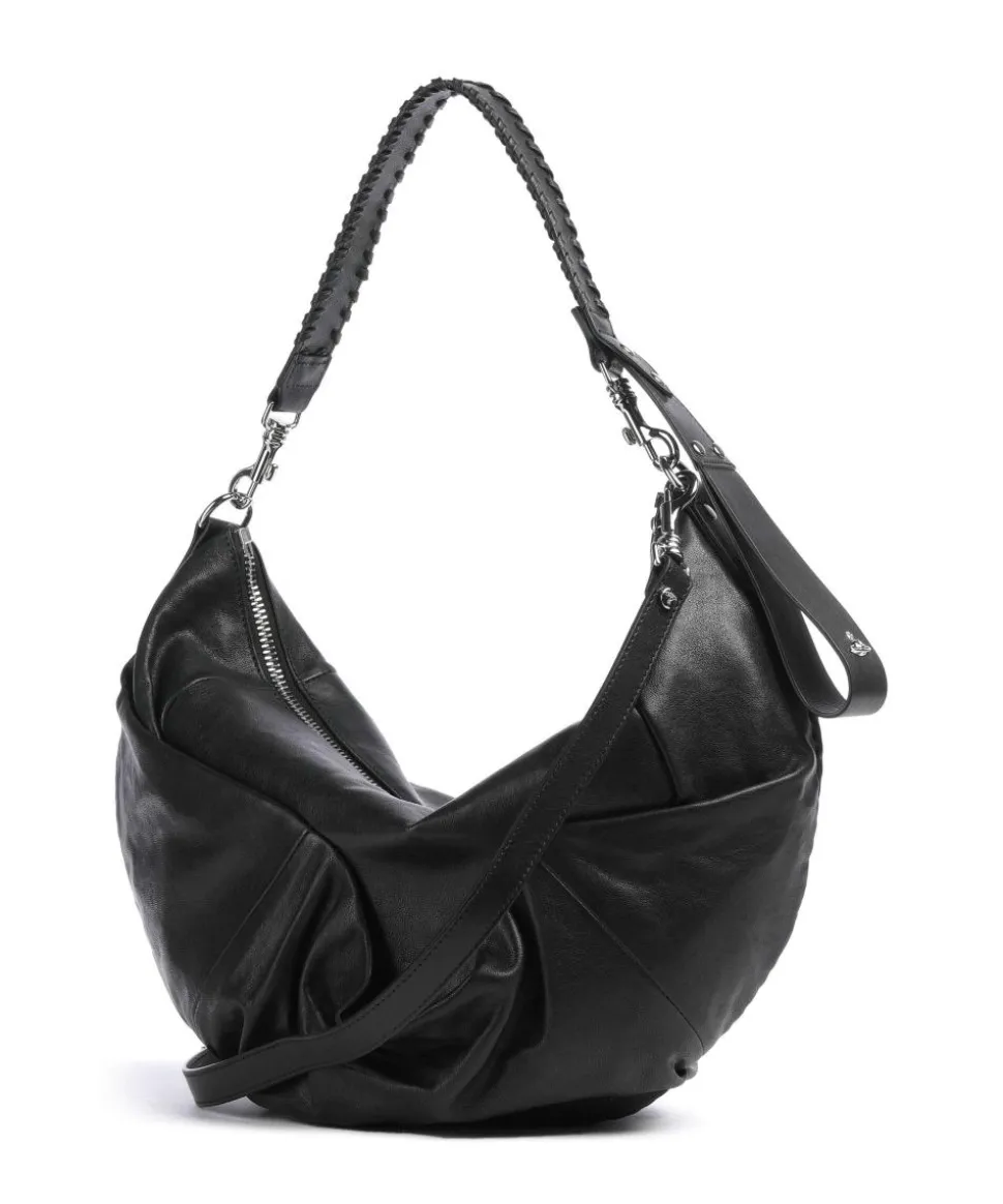 Agnes Supple Medium Beuteltasche Schafsleder schwarz