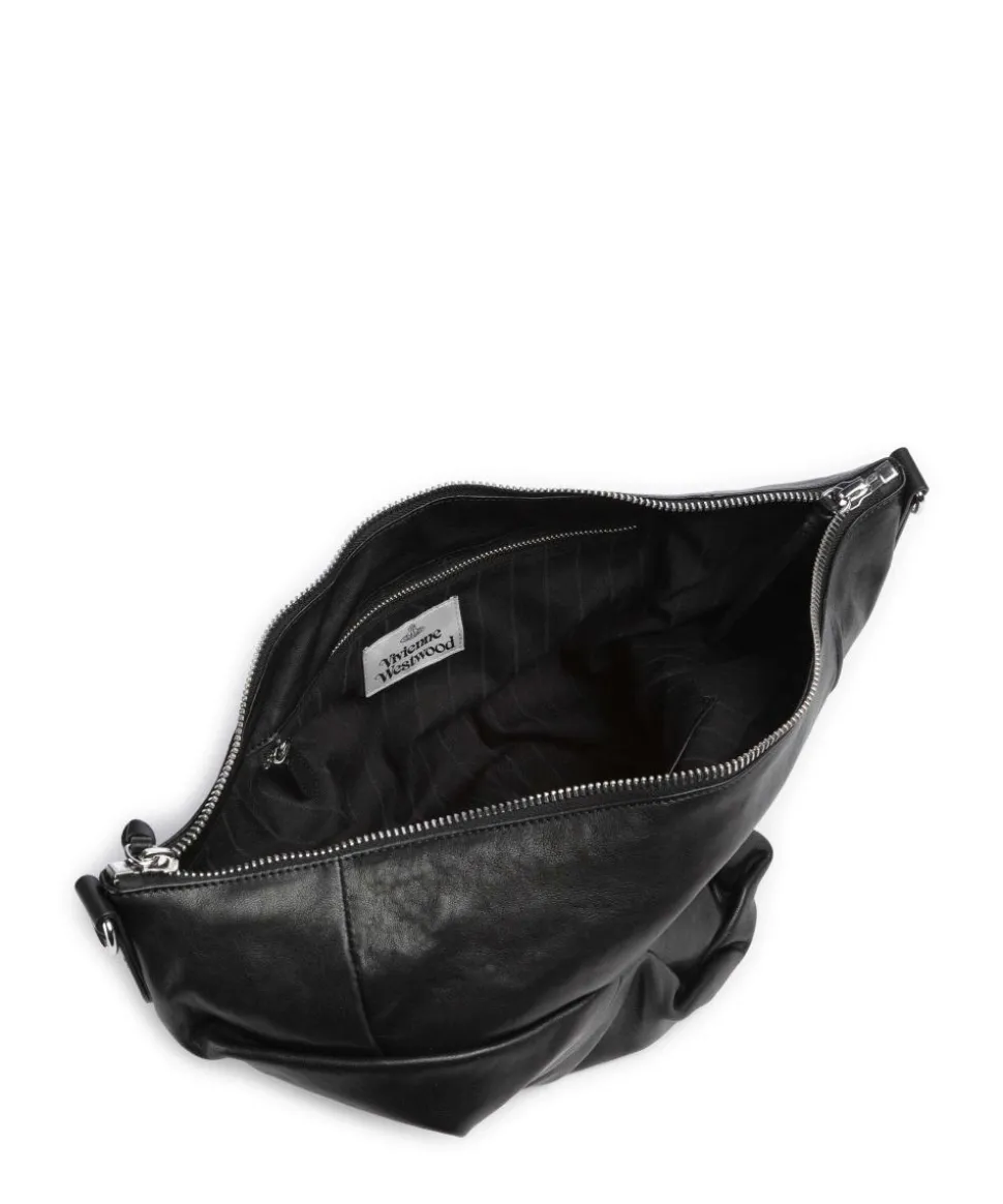 Agnes Supple Medium Beuteltasche Schafsleder schwarz