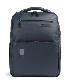 AKRON Rucksack 14″ genarbtes Leder dunkelblau