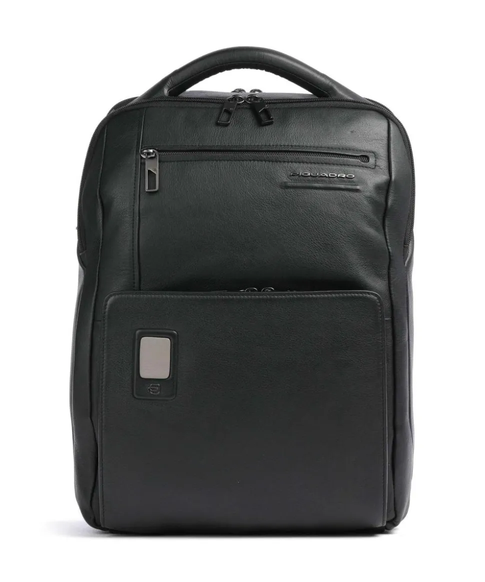 AKRON Rucksack fein genarbtes Rindsleder schwarz