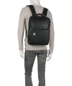 AKRON Rucksack fein genarbtes Rindsleder schwarz