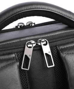 AKRON Rucksack fein genarbtes Rindsleder schwarz