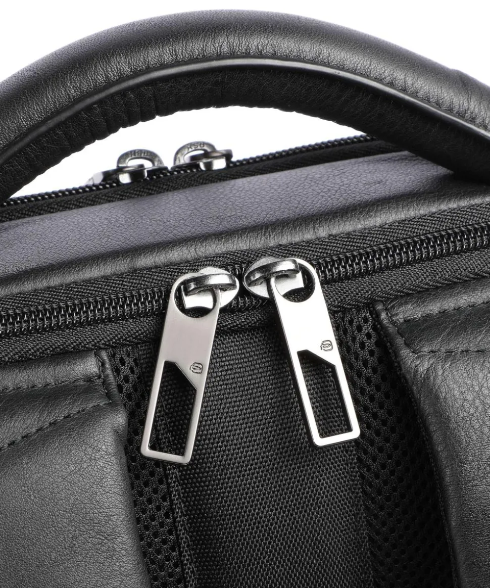 AKRON Rucksack fein genarbtes Rindsleder schwarz