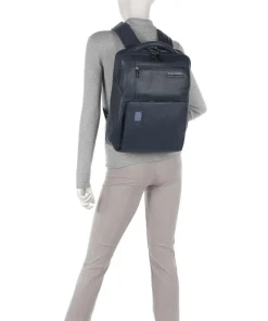 AKRON Rucksack fein genarbtes Rindsleder dunkelblau
