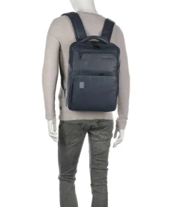 AKRON Rucksack fein genarbtes Rindsleder dunkelblau