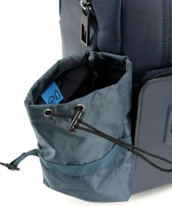 AKRON Rucksack fein genarbtes Rindsleder dunkelblau