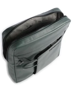 AKRON Umhängetasche 10″ fein genarbtes Leder dunkelgrün