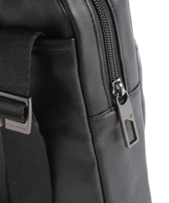 AKRON Umhängetasche 10″ fein genarbtes Rindsleder schwarz