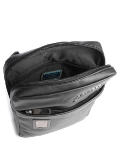 AKRON Umhängetasche 10″ fein genarbtes Rindsleder schwarz