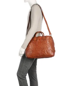 Aktentasche 15″ fein genarbtes Rindsleder cognac