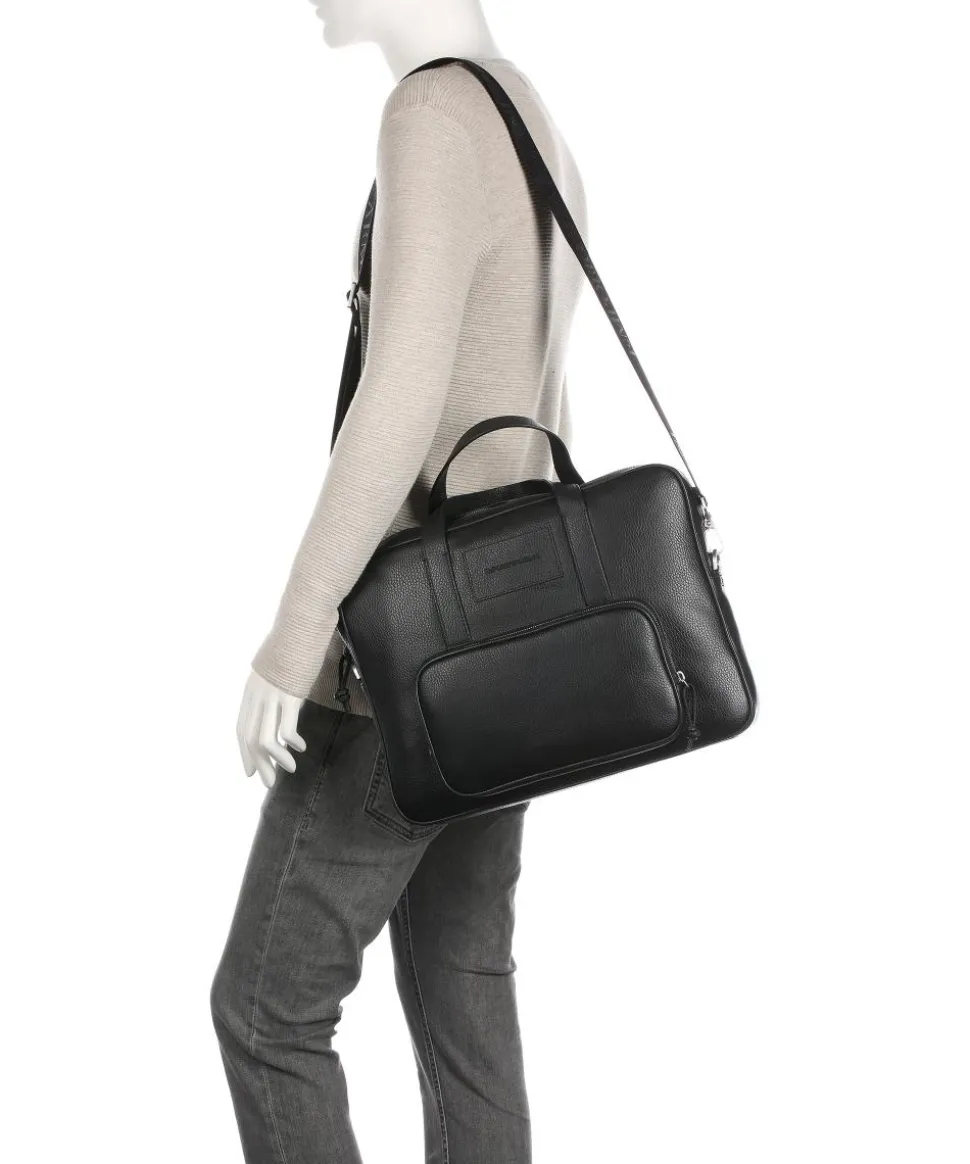 Aktentasche 15″ genarbtes Leder schwarz