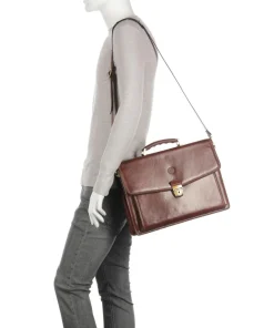 Aktentasche fein genarbtes Rindsleder braun